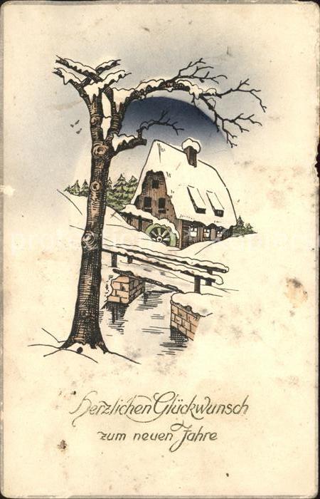 Wassermuehle Glückwunsch Neujahr