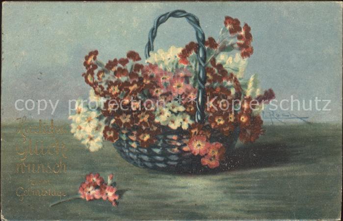 Geburtstag Blumen Primeln Korb