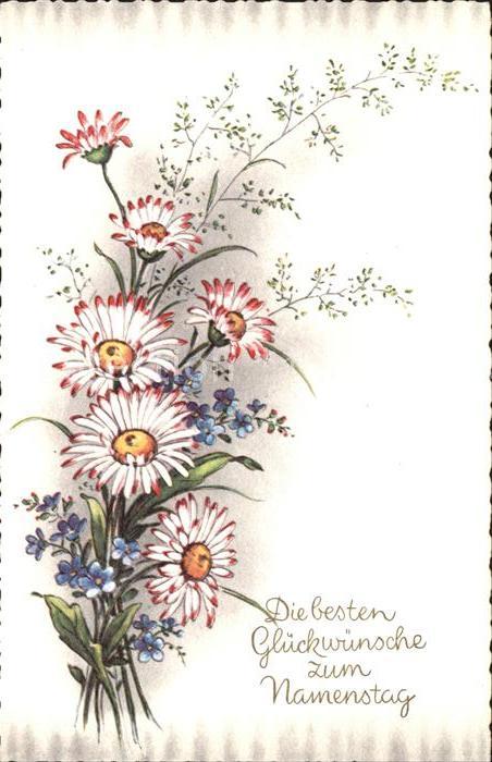 Namenstag Namenskarte Gänseblümchen Vergissmeinnicht