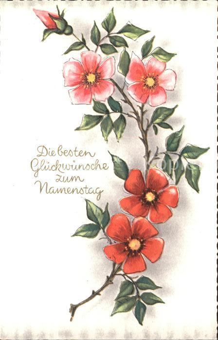 Namenstag Namenskarte Glückwunsch Rosen