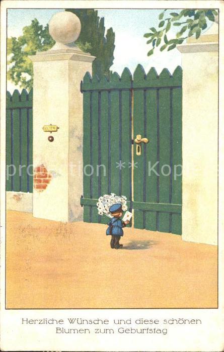 Postbote Brieftraeger Blumen Geburtstag Verlag-WSSB-Nr. 5915