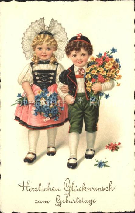 Trachten Schweiz Kinder Blumen Geburtstag