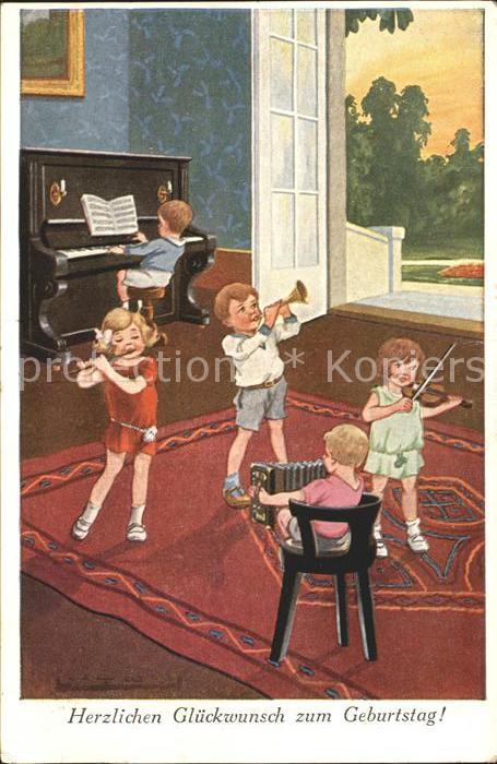 Klavier Geige Handharmonika Trompete Kinder Geburtstag
