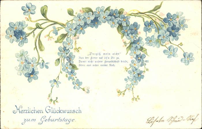 Blumen Vergissmeinnicht Geburtstag Hufeisen