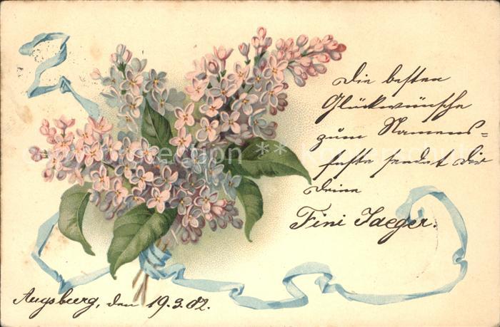 Blumen Flieder Litho
