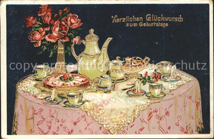 Geburtstag Rosen Kuchen Kekse Kaffeekraenzchen