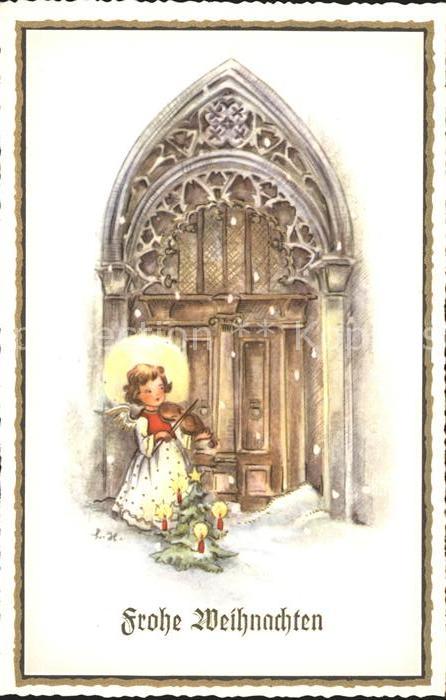 Engel Geige Kirchenportal Weihnachten Tannenb