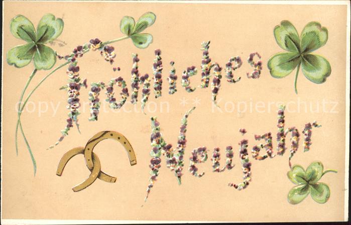 Neujahr Kleeblätter Hufeisen