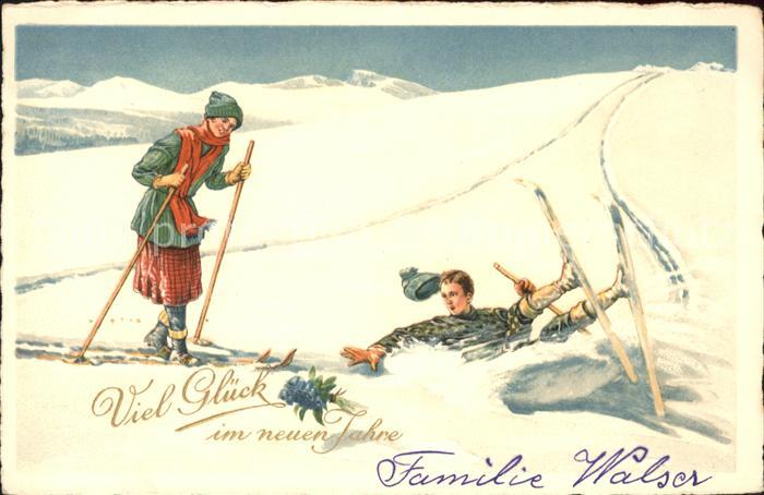 Skifahren Sturz Neujahr
