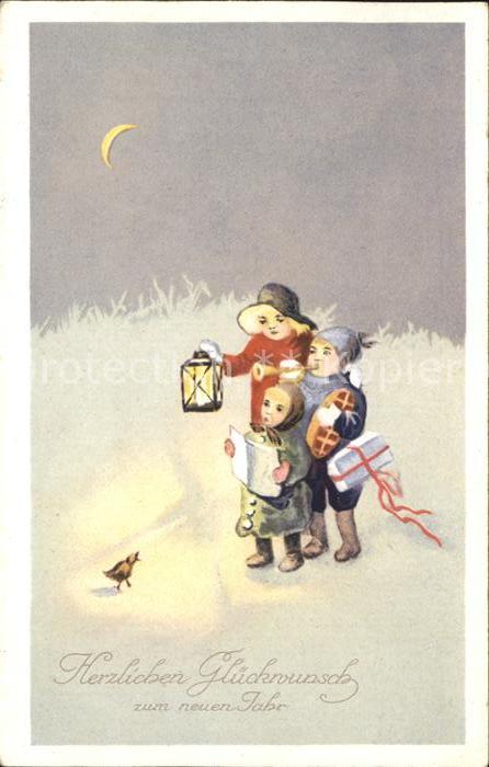 Kinder Child Enfants Neujahr Trompete Laterne