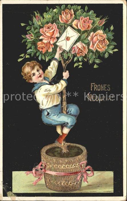 Kinder Child Enfants Neujahr Rosen Brief