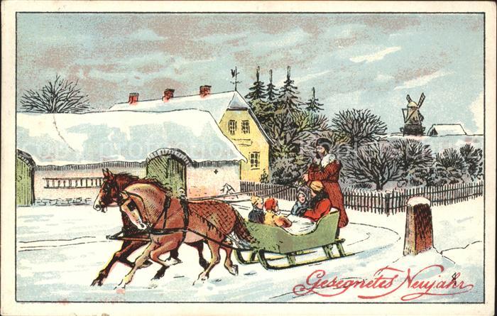 Schlitten Schnee Pferdeschlitten Neujahr