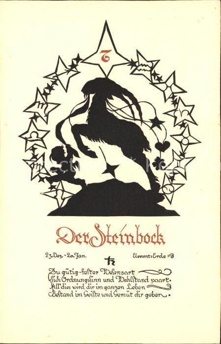 Sternzeichen Steinbock Schattenbildkarte Boldt-Kaise