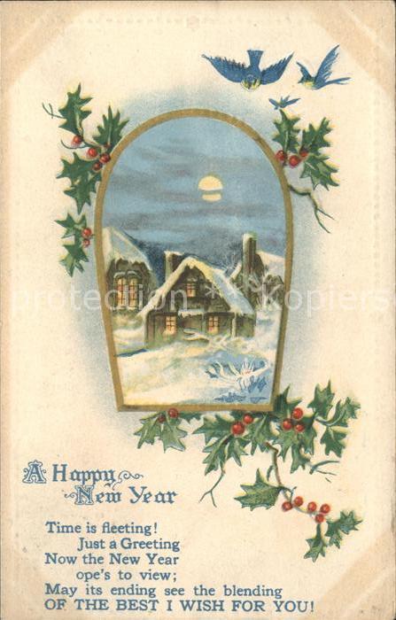 Neujahr Gedicht Stechpalme Vögel