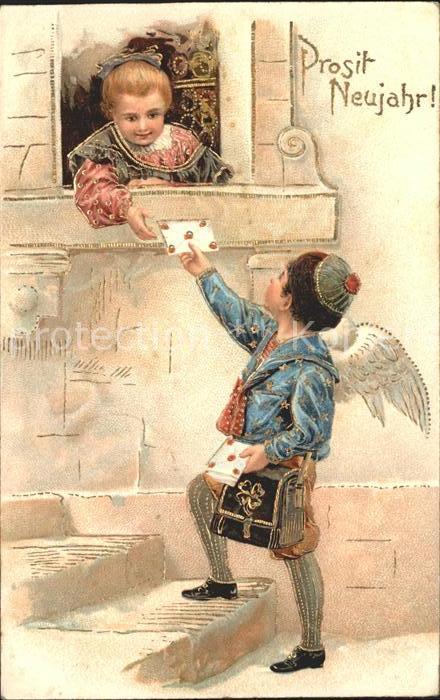 Brieftraeger Postbote Postman Facteur Ca Postbote Engel Kind Neujahr