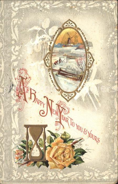 Neujahr Rose Sanduhr