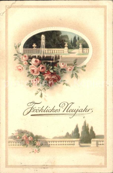 Neujahr Rosen Litho