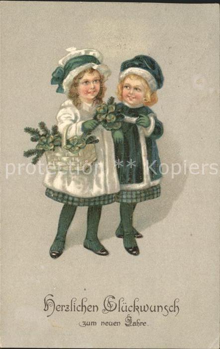 Kinder Child Enfants Wintermode Kleeblätter Neujahr