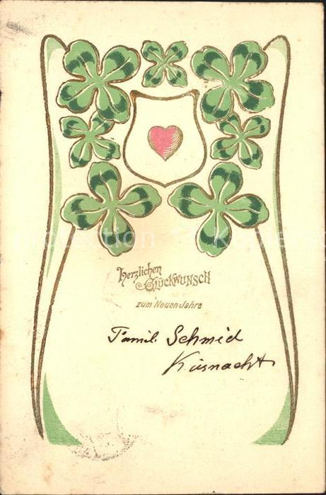 Neujahr Kleeblätter Herz