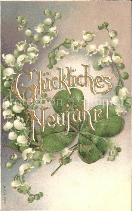 Maigloeckchen Kleeblatt Neujahr