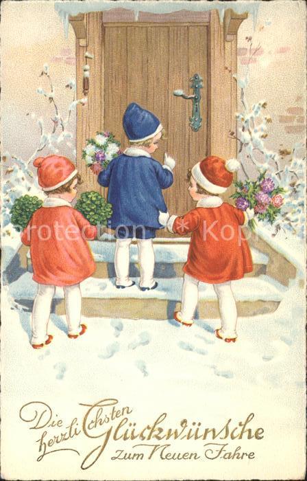 Kinder Child Enfants Blumen Kleeblätter Neujahr