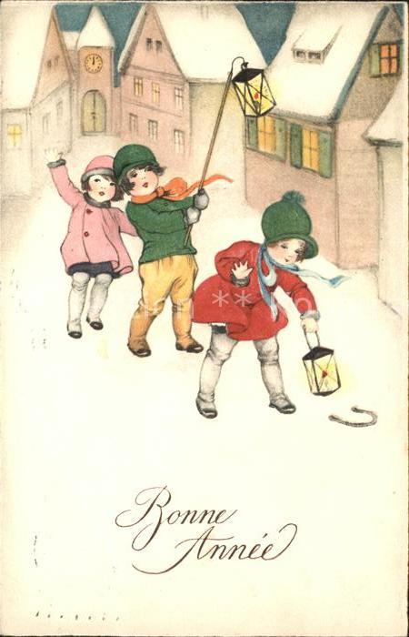 Kinder Child Enfants Laterne Neujahr Hufeisen