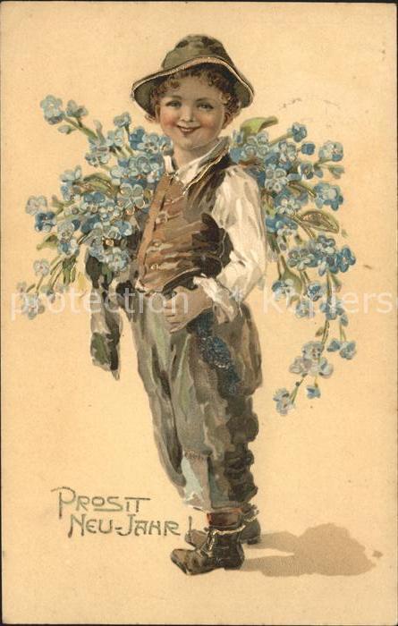 Kinder Child Enfants Junge Vergissmeinnicht Neujahr
