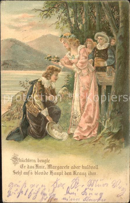 Trompeter Scheffel Margarete Verbeugung Litho