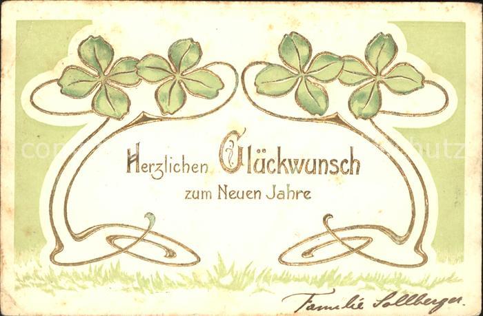 Neujahr Glückwunsch Kleeblätter