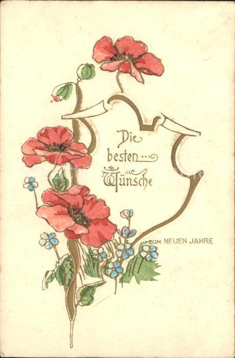 Neujahr Mohnblumen Vergissmeinnicht