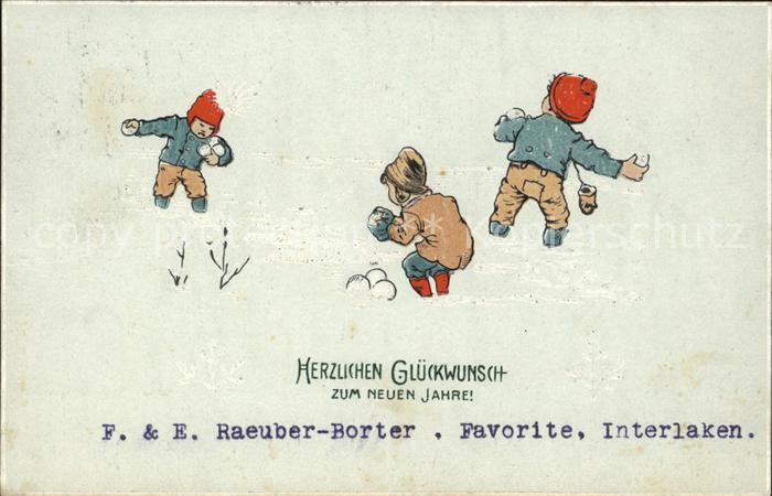 Kinder Child Enfants Schneeballschlacht Neujahr