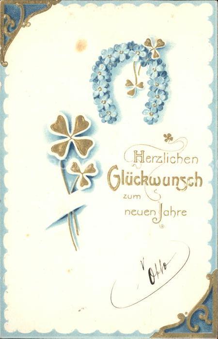 Hufeisen Vergissmeinnicht Kleeblätter Neujahr Li