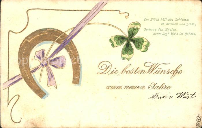 Hufeisen Kleeblatt Neujahr Gedicht