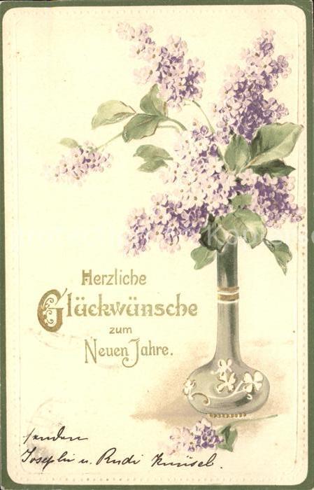 Blumen Flieder Glückwunsch Flieder Litho