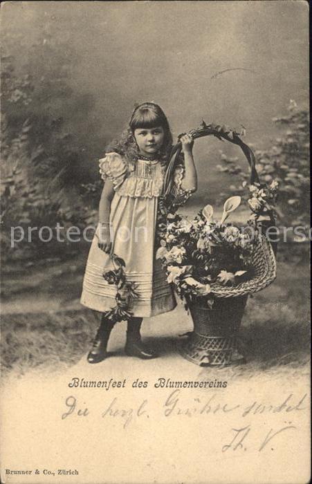 Kinder Child Enfants Mädchen Blumen Blumenfest Verein