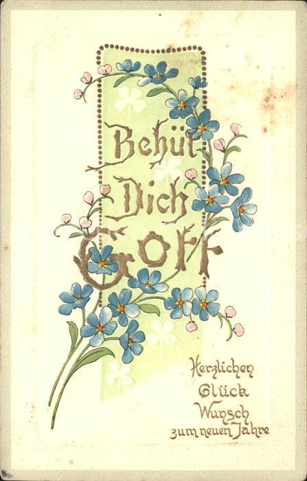 Neujahr Blumen Behüt dich Gott