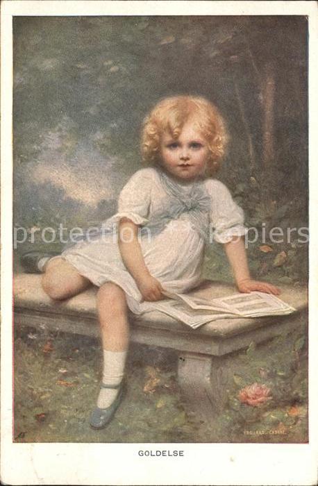 Kinder Child Enfants Mädchen Goldelse Künstlerkarte