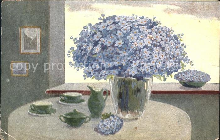 Blumen Vergissmeinnicht Kaffeetisch