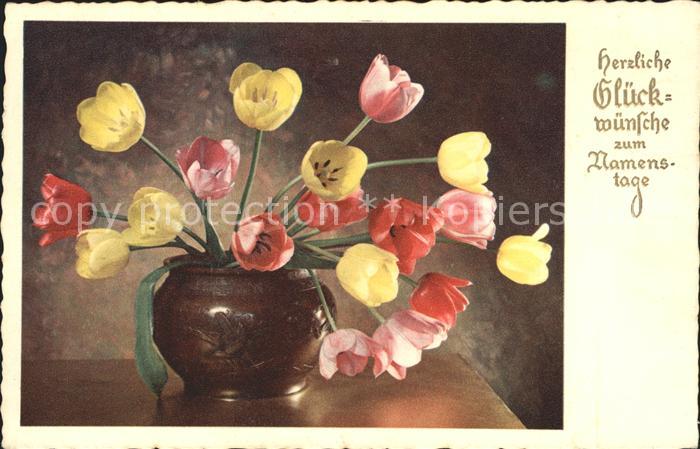 Namenstag Namenskarte Tulpen Liederkarte An Maria