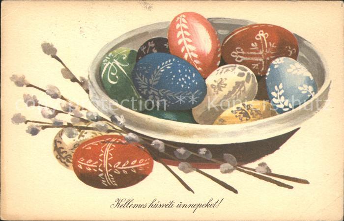 Ostern Easter Paques Ostereier Weidenkätzchen