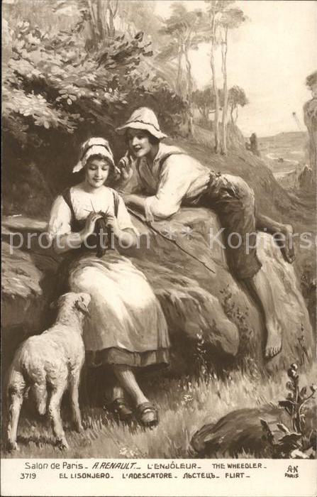 Verlag Salon de Paris Nr. 3719 A. Renault L' Enjoleur Schaf stric