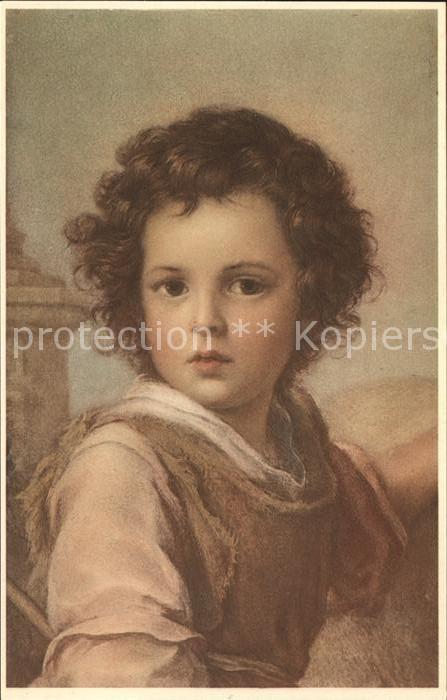 Kuenstlerkarte B. E. Murillo El divino pastor Kind Jun