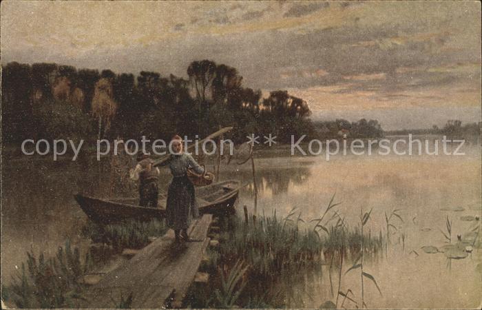 Kuenstlerkarte B. Genzmer Abendfriede Nr. 2686 Fischer