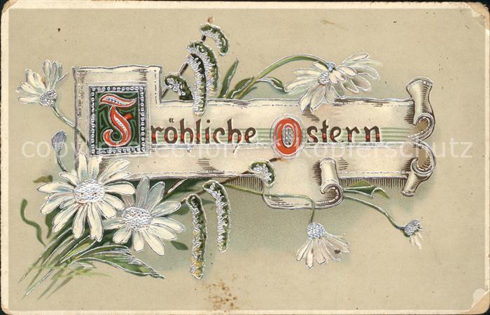 Ostern Easter Paques Weidenkätzchen Margeriten