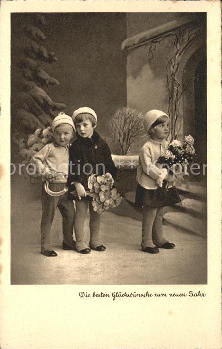 Kinder Child Enfants Rosen Kleeblätter Hufeisen Neujahr