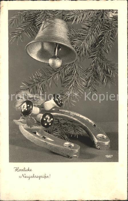 Kirchenglocke Churchbell Cloche Eglise Hufeisen Pilze Kleblatt Neujahr