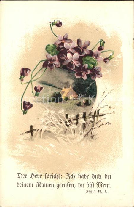 Blumen Veilchen Psalm Litho