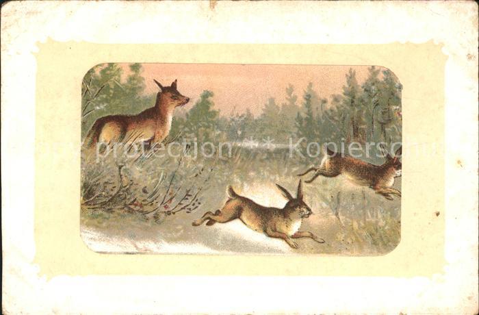 Hasen Fuchs Litho