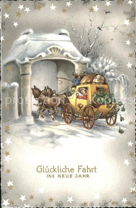 Postkutsche Kleeblätter Neujahr