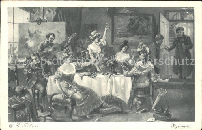 Gitarre La Boheme Zigeunerin Wein Fächer